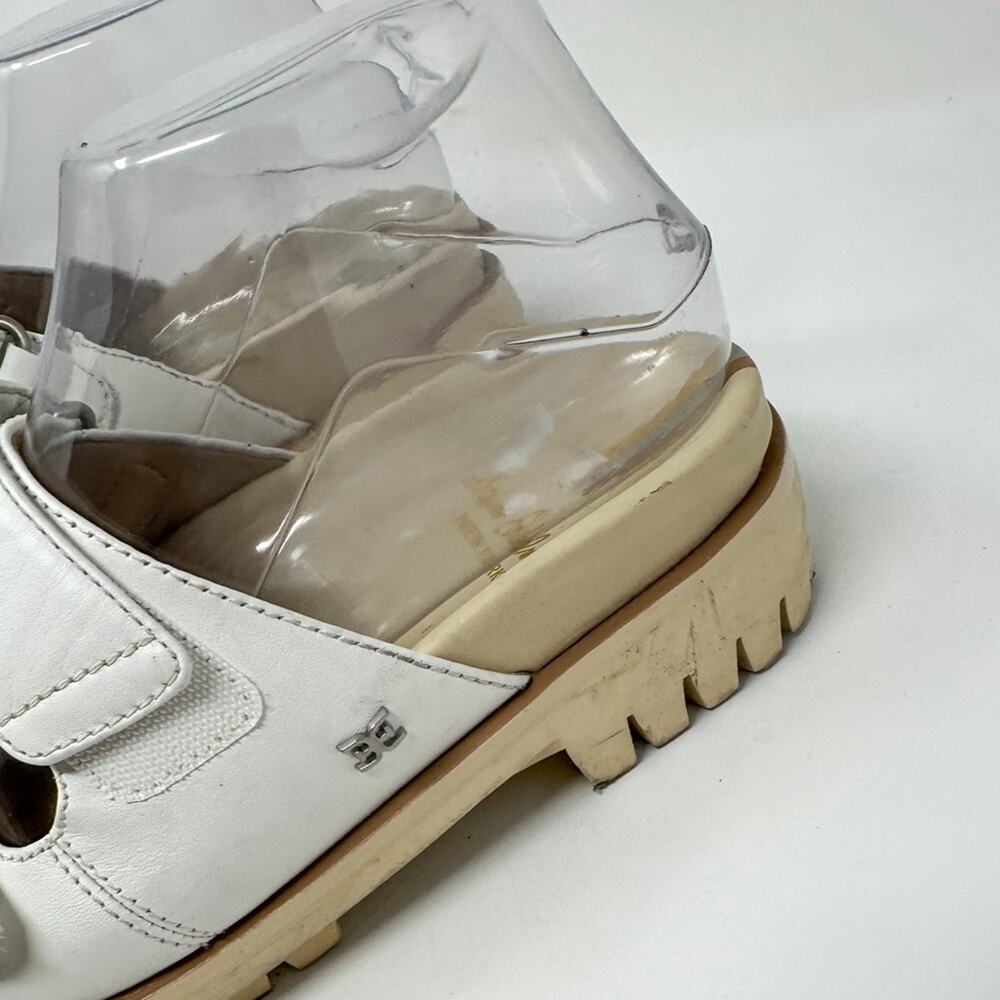 NEW Sam Edelman Eliana White Leather Lug Sole Slip On Sandals Size 5, MSRP $140 - Picture 6 of 12